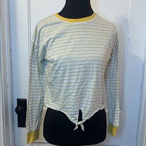 Girls (11/12) Medium Yellow Striped Top